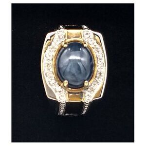 Sterling Silver & Star Sapphire Mens Ring - Michael Valitutti